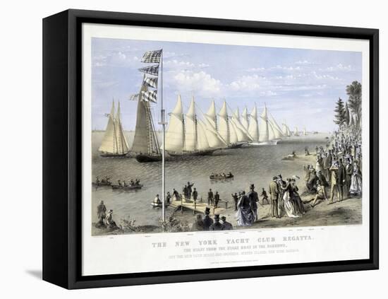 The New York Yacht Club Regatta, Pub. Currier and Ives, 1869-null-Framed Premier Image Canvas