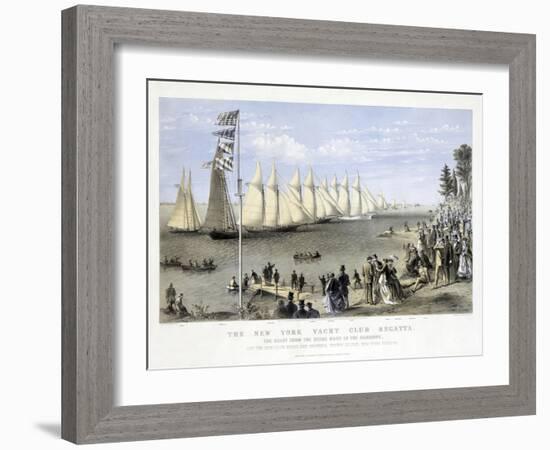 The New York Yacht Club Regatta, Pub. Currier and Ives, 1869-null-Framed Giclee Print