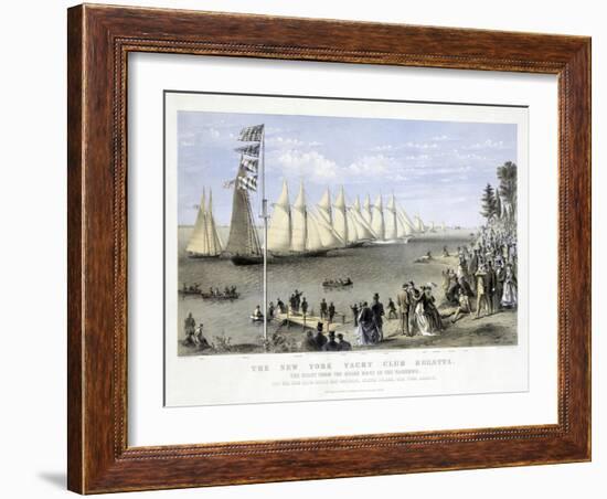 The New York Yacht Club Regatta, Pub. Currier and Ives, 1869-null-Framed Giclee Print