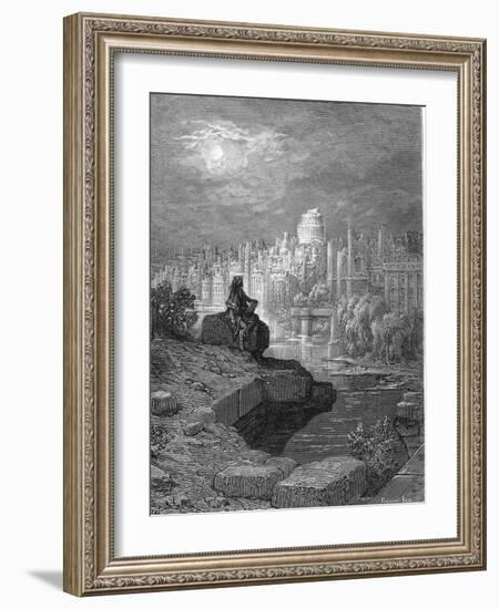 'The New Zealander' Illustration from 'London: a Pilgrimage' by Blanchard Jerrold, 1872-Gustave Doré-Framed Giclee Print