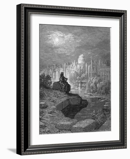 'The New Zealander' Illustration from 'London: a Pilgrimage' by Blanchard Jerrold, 1872-Gustave Doré-Framed Giclee Print