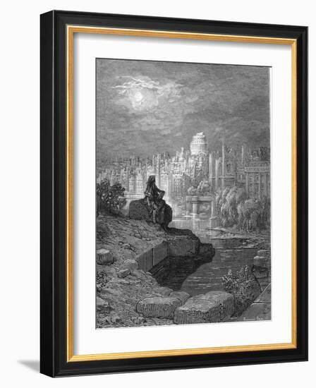 'The New Zealander' Illustration from 'London: a Pilgrimage' by Blanchard Jerrold, 1872-Gustave Doré-Framed Giclee Print