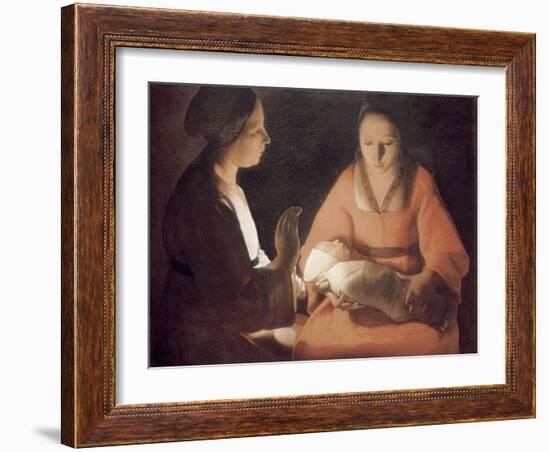 The Newborn Baby-Georges de La Tour-Framed Art Print