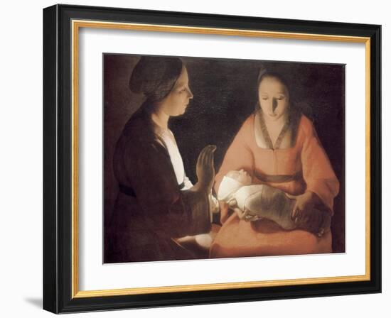 The Newborn Baby-Georges de La Tour-Framed Art Print