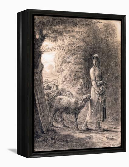 The Newborn Lamb, C.1860-Jean-François Millet-Framed Premier Image Canvas