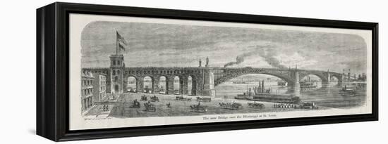 The Newly-Built Eads Bridge Over the Mississippi at St. Louis Missouri-G.a. Avery-Framed Premier Image Canvas