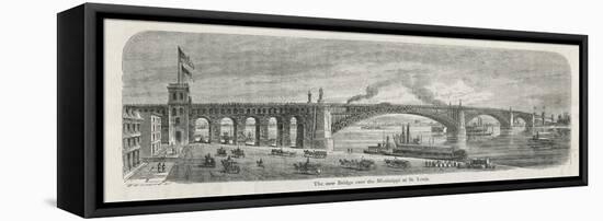 The Newly-Built Eads Bridge Over the Mississippi at St. Louis Missouri-G.a. Avery-Framed Premier Image Canvas