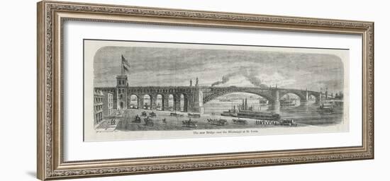 The Newly-Built Eads Bridge Over the Mississippi at St. Louis Missouri-G.a. Avery-Framed Photographic Print