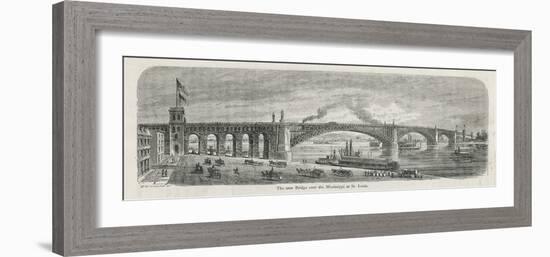 The Newly-Built Eads Bridge Over the Mississippi at St. Louis Missouri-G.a. Avery-Framed Photographic Print