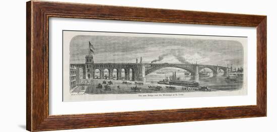 The Newly-Built Eads Bridge Over the Mississippi at St. Louis Missouri-G.a. Avery-Framed Photographic Print