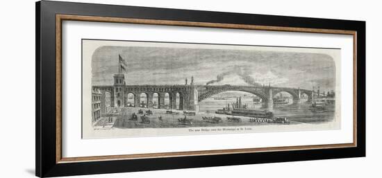 The Newly-Built Eads Bridge Over the Mississippi at St. Louis Missouri-G.a. Avery-Framed Photographic Print