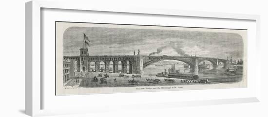 The Newly-Built Eads Bridge Over the Mississippi at St. Louis Missouri-G.a. Avery-Framed Photographic Print