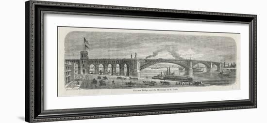 The Newly-Built Eads Bridge Over the Mississippi at St. Louis Missouri-G.a. Avery-Framed Photographic Print