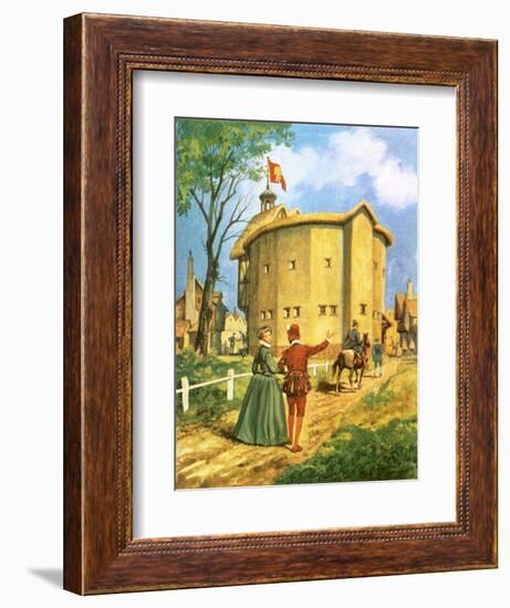 The Newly Built Globe Theatre-Peter Jackson-Framed Giclee Print