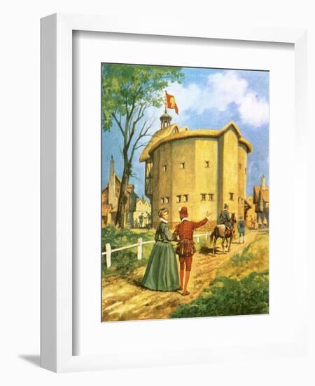 The Newly Built Globe Theatre-Peter Jackson-Framed Giclee Print