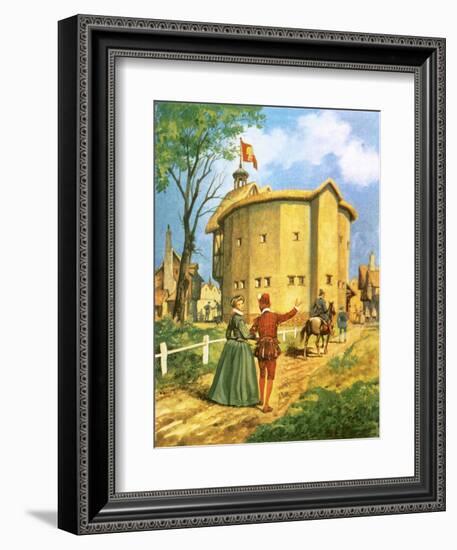 The Newly Built Globe Theatre-Peter Jackson-Framed Giclee Print