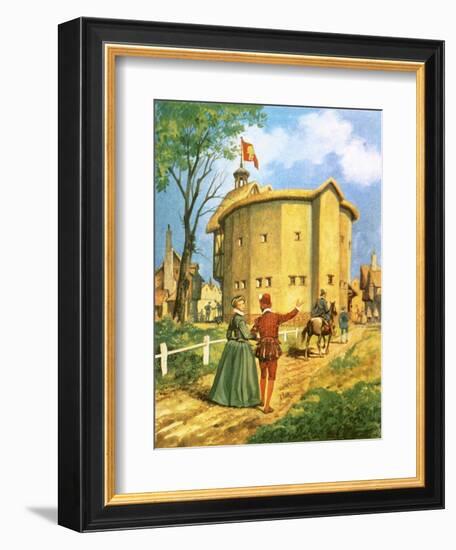 The Newly Built Globe Theatre-Peter Jackson-Framed Giclee Print