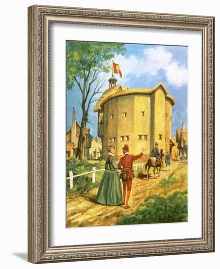 The Newly Built Globe Theatre-Peter Jackson-Framed Giclee Print