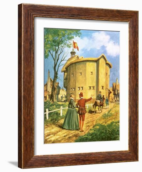 The Newly Built Globe Theatre-Peter Jackson-Framed Giclee Print