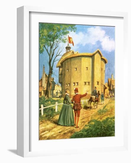 The Newly Built Globe Theatre-Peter Jackson-Framed Giclee Print