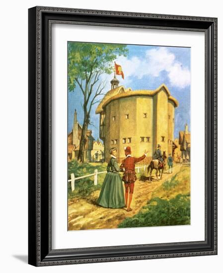 The Newly Built Globe Theatre-Peter Jackson-Framed Giclee Print