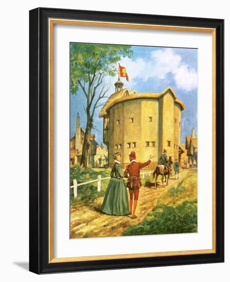 The Newly Built Globe Theatre-Peter Jackson-Framed Giclee Print