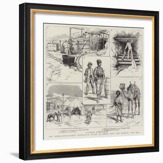 The Newly-Discovered Petroleum Wells at Gebel Zeit and Gemsah, Red Sea-Godefroy Durand-Framed Giclee Print