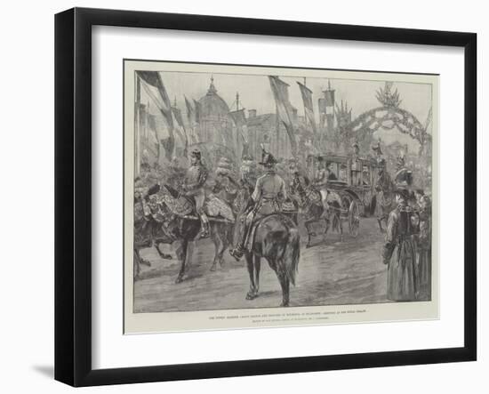 The Newly Married Crown Prince and Princess of Roumania at Bucharest, Arriving at the Royal Palace-William Heysham Overend-Framed Giclee Print