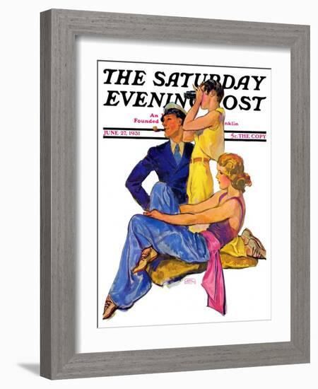 "The Newport Set," Saturday Evening Post Cover, June 27, 1931-John LaGatta-Framed Giclee Print