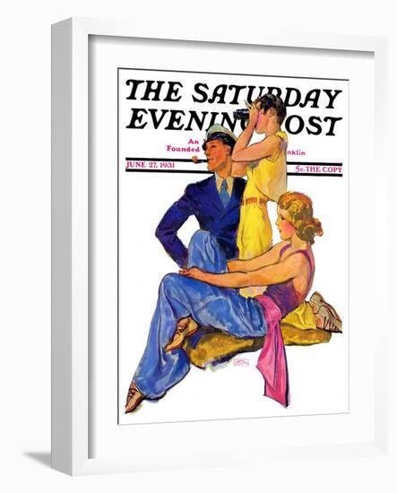 "The Newport Set," Saturday Evening Post Cover, June 27, 1931-John LaGatta-Framed Giclee Print