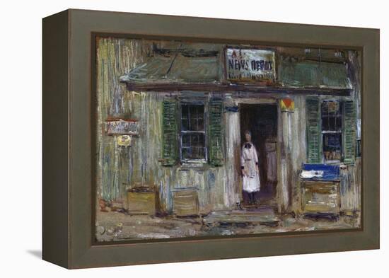 The News Depot, Cos Cob, Connecticut, 1912-Childe Hassam-Framed Premier Image Canvas