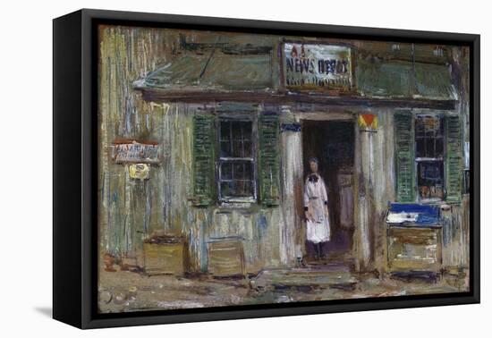 The News Depot, Cos Cob, Connecticut, 1912-Childe Hassam-Framed Premier Image Canvas