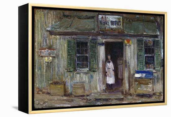 The News Depot, Cos Cob, Connecticut, 1912-Childe Hassam-Framed Premier Image Canvas