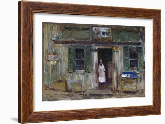 The News Depot, Cos Cob, Connecticut, 1912-Childe Hassam-Framed Giclee Print