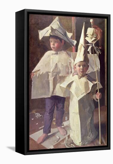 The Newspaper Boys, the artist's sons William and George, 1960-John Stanton Ward-Framed Premier Image Canvas