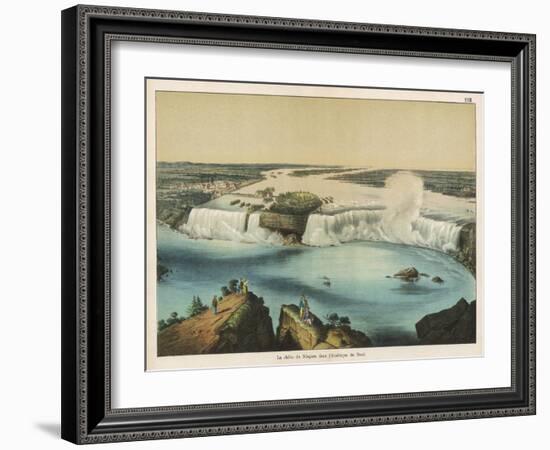 The Niagara Falls Between Canada and the United States, The American Fall-Ferdinand Von Hochstetter-Framed Art Print