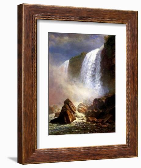 The Niagara Falls-Albert Bierstadt-Framed Giclee Print