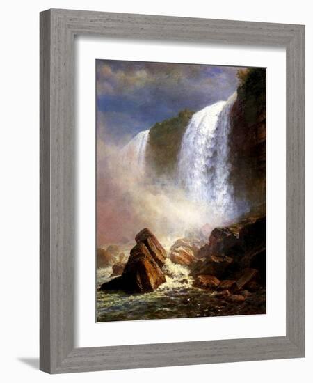 The Niagara Falls-Albert Bierstadt-Framed Giclee Print