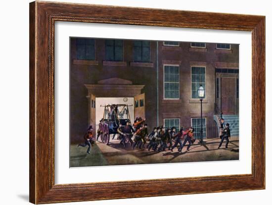 The Night Alarm, the Life of a Fireman, 1854-Nathaniel Currier-Framed Giclee Print