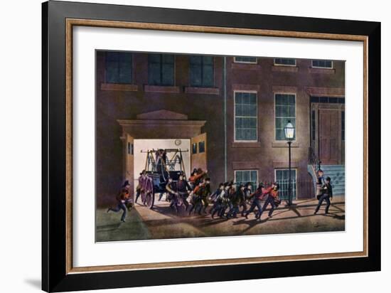 The Night Alarm, the Life of a Fireman, 1854-Nathaniel Currier-Framed Giclee Print