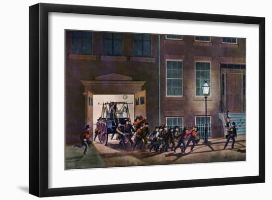 The Night Alarm, the Life of a Fireman, 1854-Nathaniel Currier-Framed Giclee Print