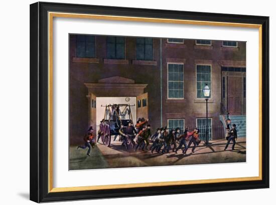 The Night Alarm, the Life of a Fireman, 1854-Nathaniel Currier-Framed Giclee Print