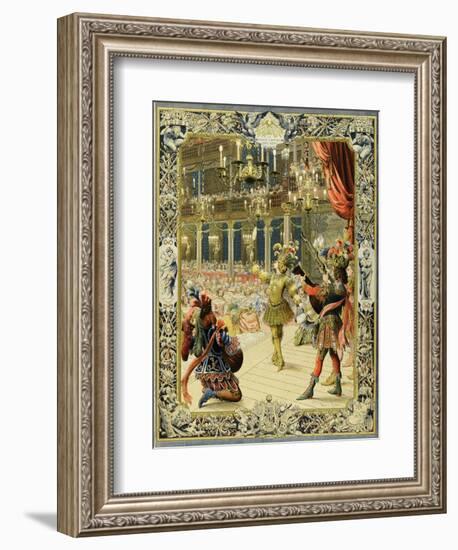 The Night Ballet, Louis XIV Dancing as Sun King-Maurice Leloir-Framed Art Print