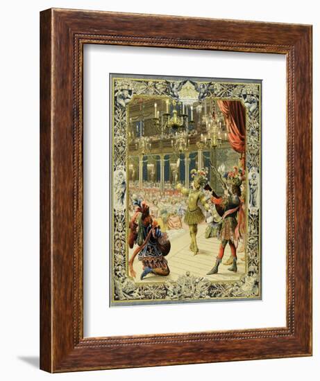 The Night Ballet, Louis XIV Dancing as Sun King-Maurice Leloir-Framed Art Print