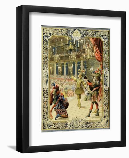 The Night Ballet, Louis XIV Dancing as Sun King-Maurice Leloir-Framed Art Print