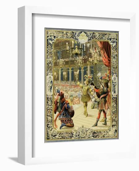 The Night Ballet, Louis XIV Dancing as Sun King-Maurice Leloir-Framed Art Print