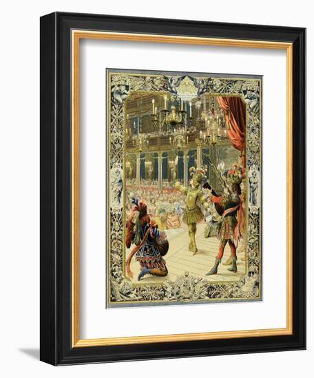 The Night Ballet, Louis XIV Dancing as Sun King-Maurice Leloir-Framed Art Print