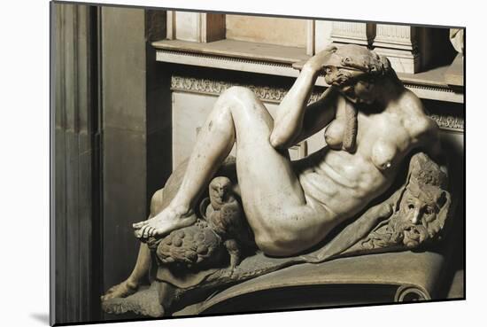 The Night, Detail from the Tomb of Giuliano De' Medici, Duke of Nemours, 1525-1534-Michelangelo-Mounted Giclee Print