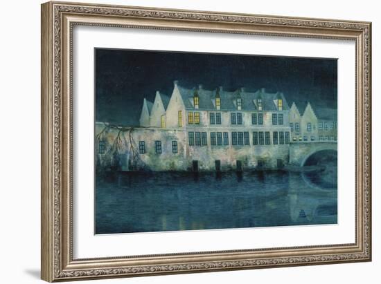 The Night in Bruges; La Nuit a Bruges, 1897-William Degouve De Nuncques-Framed Giclee Print