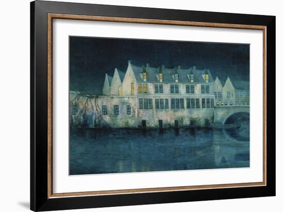 The Night in Bruges; La Nuit a Bruges, 1897-William Degouve De Nuncques-Framed Giclee Print